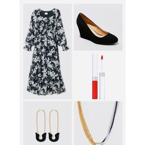 - NWT Long Sleeve Chiffon Maternity Dress, Flower Print, Isabel Maternity